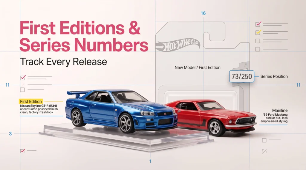 Hot Wheels First Editions and series numbers explained with structured collector guide layout