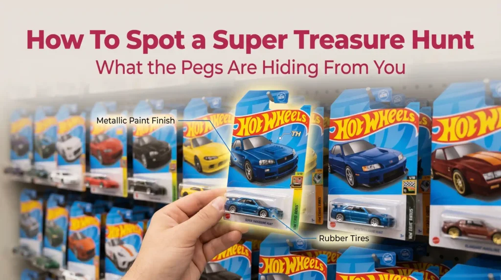 Super Treasure Hunt hidden among Hot Wheels on store pegs