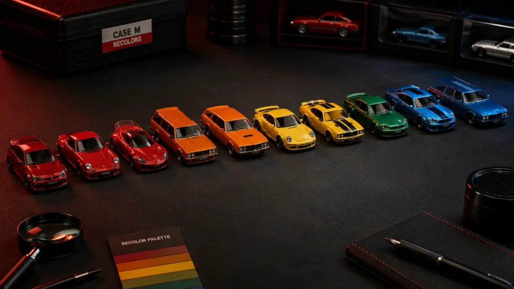 Case M Hot Wheels recolors lineup