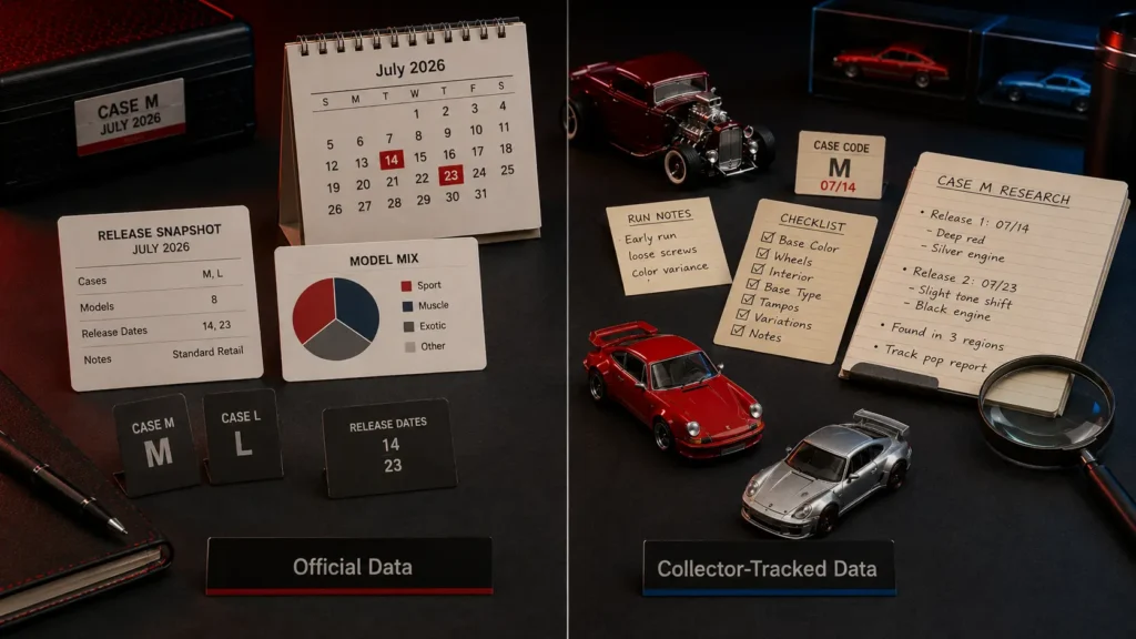 Official versus collector tracked Hot Wheels data